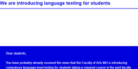 Faculty Newsletter: We are introducing language testing for students